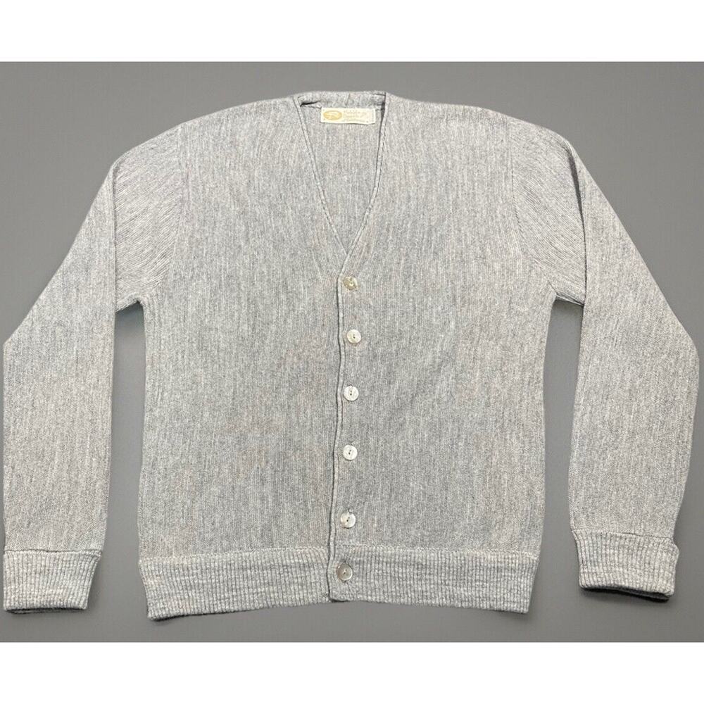 Pebble Beach Of California Vintage Womens Cardigan Sweater Size Medium Gray